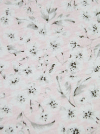 Pale Pink/White/Light Gray Cotton/Rayon Floral Print Jersey Knit 60W