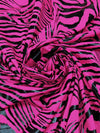 Hot Fandango Pink/Black Polyester/Spandex Animal Foil Print Activewear Knit - Elite Sportswear - 56W