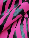 Hot Fandango Pink/Black Polyester/Spandex Animal Foil Print Activewear Knit - Elite Sportswear - 56W