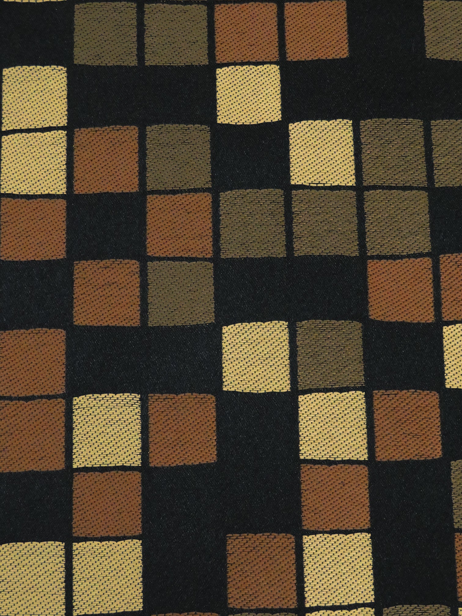 Black/Dark Copper/Brass/Multi 100% Polyester Square Tiles Weave