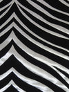 Black/Silver Polyester/Spandex Abstract Irregular Chevron Foil Print Activewear Knit - Elite Sportswear - 56W