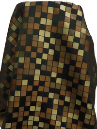 Black/Dark Copper/Brass/Multi 100% Polyester Square Tiles Weave Jacquard Home Decor Woven 61W