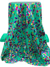 Caribbean Green/Multi Polyester/Spandex Abstract Foil Print Activewear Knit - Elite Sportswear - 56W