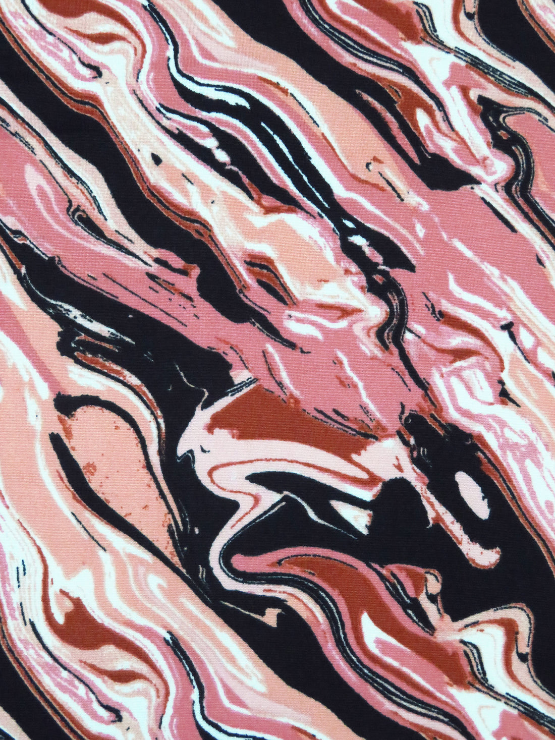 New York Pink/Shrimp/Black/Multi Polyester/Lycra Marbled Print Double Brushed Knit 60W