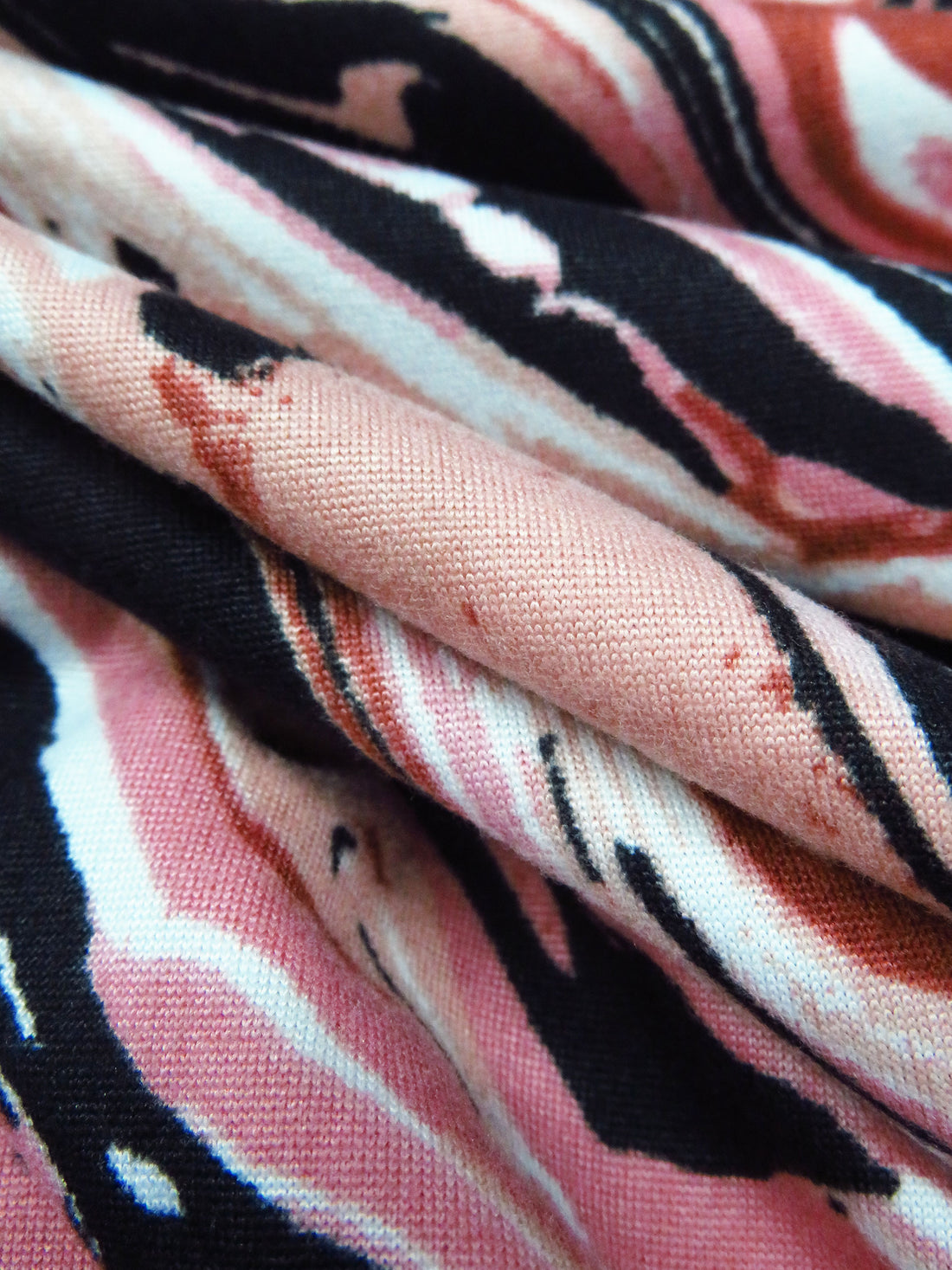 New York Pink/Shrimp/Black/Multi Polyester/Lycra Marbled Print Double Brushed Knit 60W