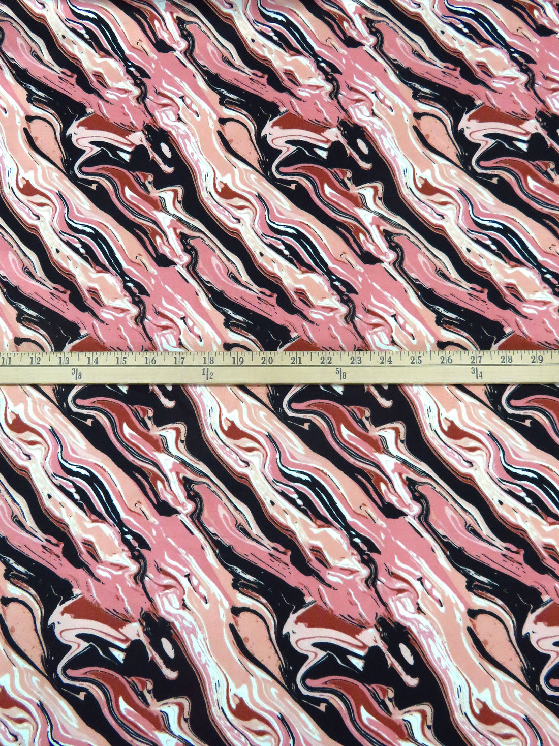 New York Pink/Shrimp/Black/Multi Polyester/Lycra Marbled Print Double Brushed Knit 60W