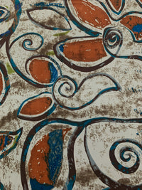 Ash Gray/Dark Imperial Blue/Russet/Multi 100% Polyester Rugged Floral Print Blouse Weight Woven 57W