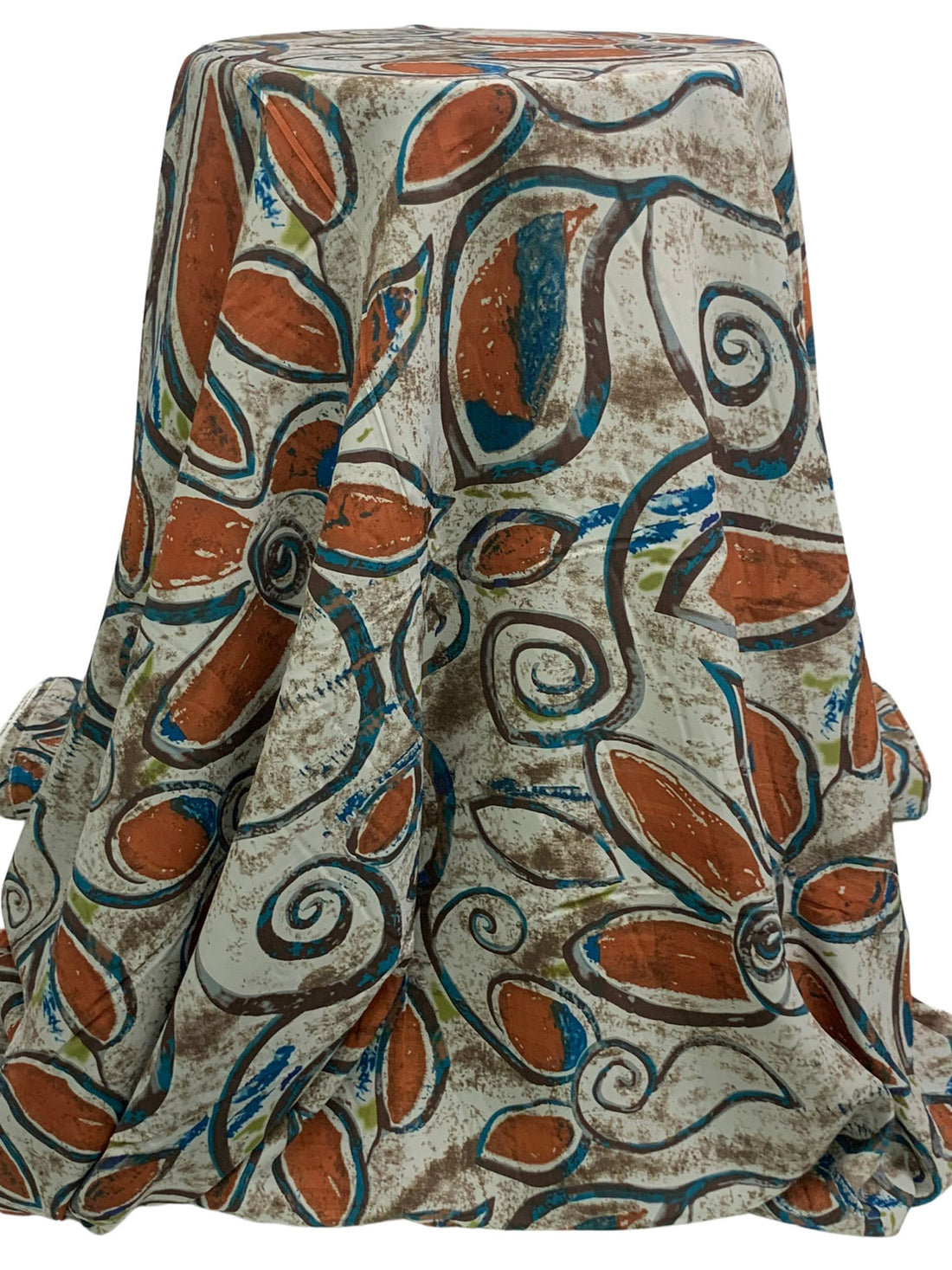 Ash Gray/Dark Imperial Blue/Russet/Multi 100% Polyester Rugged Floral Print Blouse Weight Woven 57W