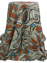 Ash Gray/Dark Imperial Blue/Russet/Multi 100% Polyester Rugged Floral Print Blouse Weight Woven 57W
