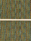 Moonstone Blue/Straw/Mandarin/Multi 100% Polyester Vertical Variegated Zig Zag Design Crinkle Sheer Knit - NY Designer - 68W
