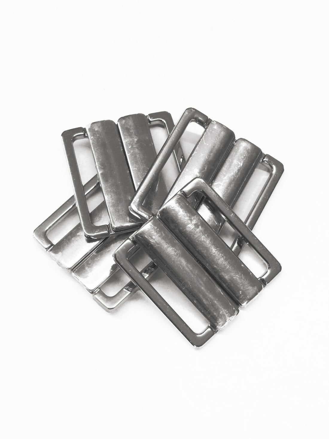 1" Silver Metal Front Clasp Bra/Swimwear Closure - 4 Per Bag