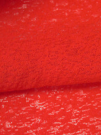 Vivid Vermilion Red Polyester/Lycra Onionskin Burnout Knit 54W