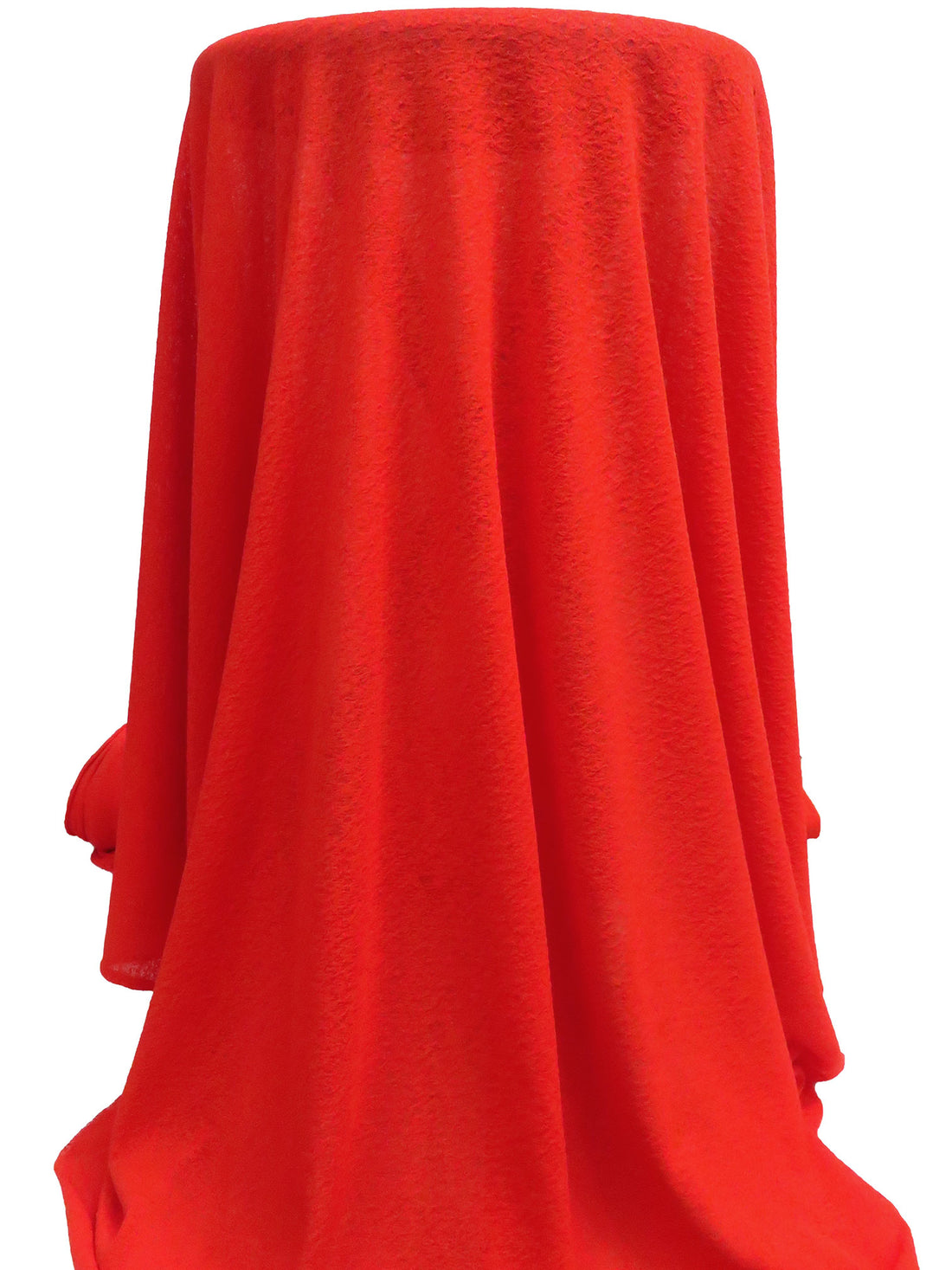 Vivid Vermilion Red Polyester/Lycra Onionskin Burnout Knit 54W