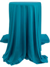 Teal Blue Polyester/Lycra Shiny ITY Knit - Famous Dress Designer - 56W