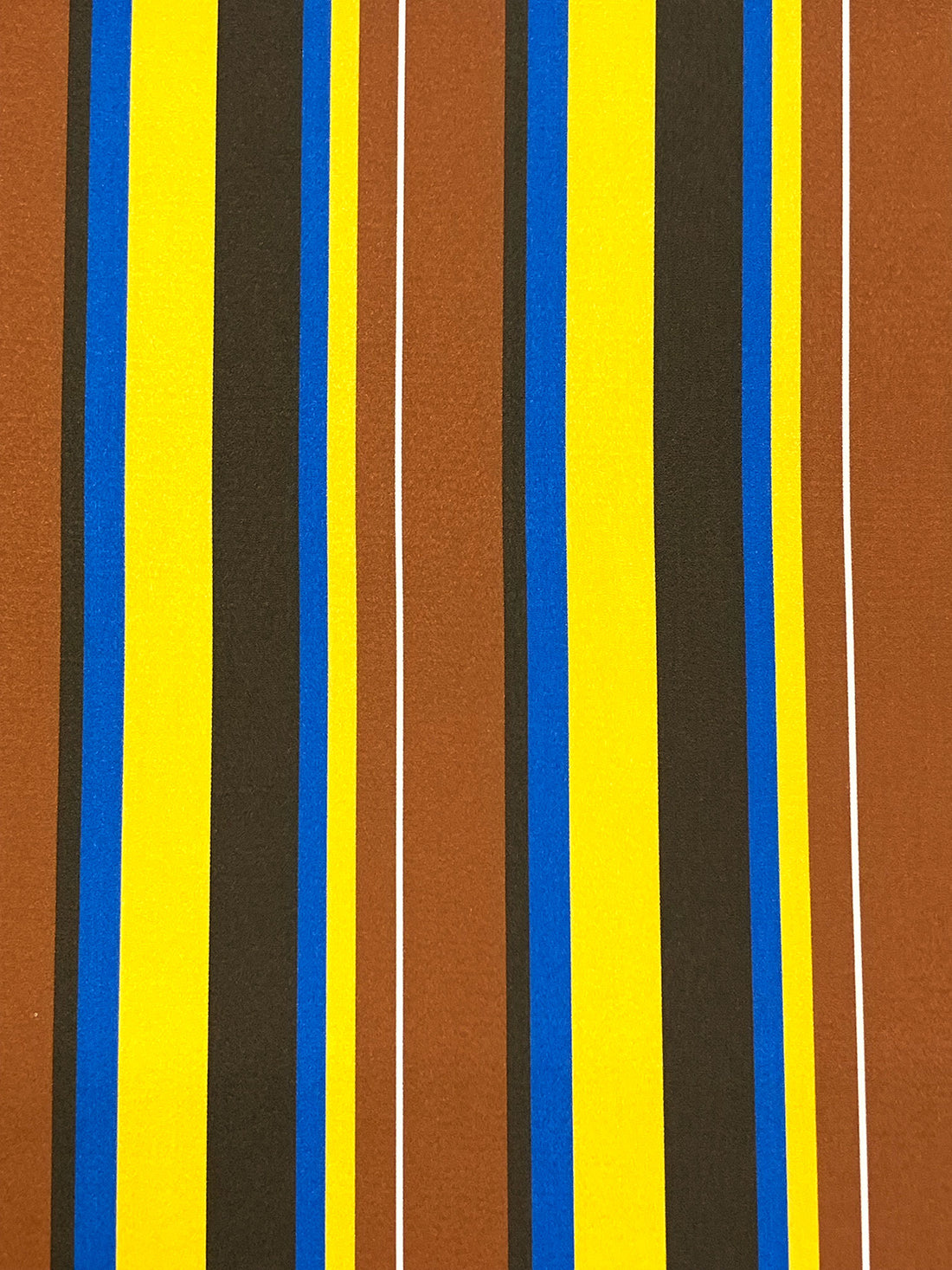 Saffron/Golden Brown/Cobalt/Multi 100% Polyester Vertical Stripe Satin Coat Lining - Imported From Japan - 26W