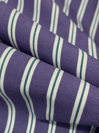 Blueberry/White 100% Cotton Vertical Stripe Shirting 58W