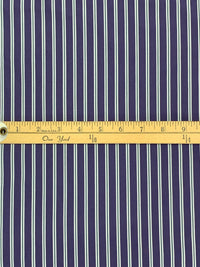 Blueberry/White 100% Cotton Vertical Stripe Shirting 58W