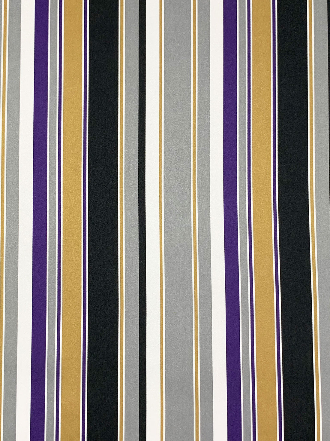 Dolphin Gray/Old Gold/Purple/Multi 100% Polyester Vertical Stripe Satin Coat Lining - Imported From Japan - 26W