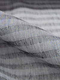 Muted Black/White Cotton/Polyester Horizontal Stripe Yarn-Dyed Shirting 56W