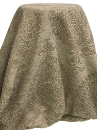 Muted Walnut/Parchment 100% Polyester Large Medallion Chenille Home Decor Woven 54W