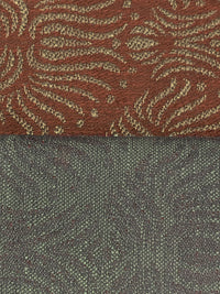 Red Brick/Sage 100% Polyester Textured Motif Home Decor Woven 57W