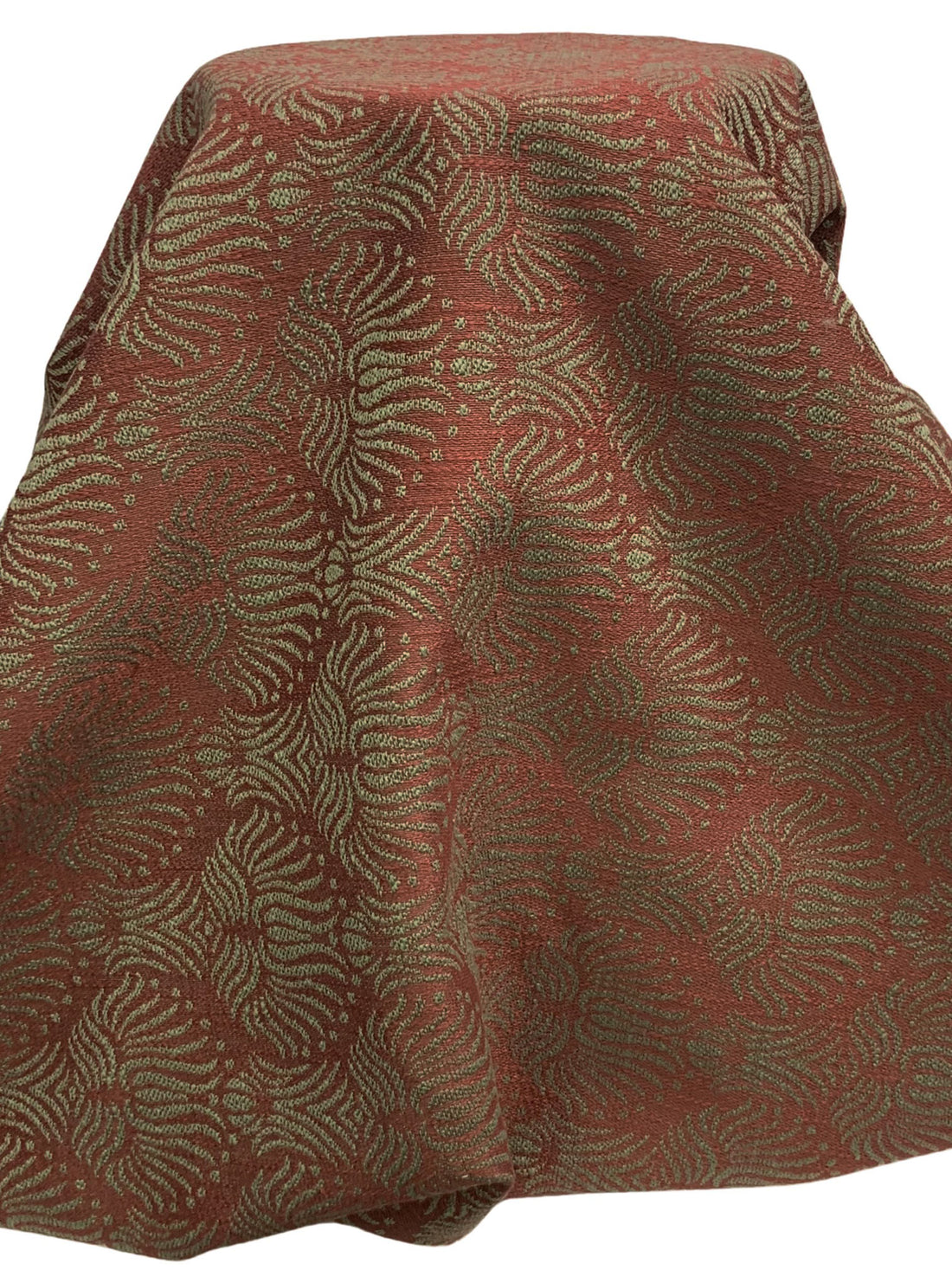 Red Brick/Sage 100% Polyester Textured Motif Home Decor Woven 57W
