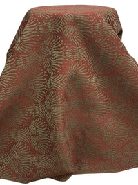 Red Brick/Sage 100% Polyester Textured Motif Home Decor Woven 57W