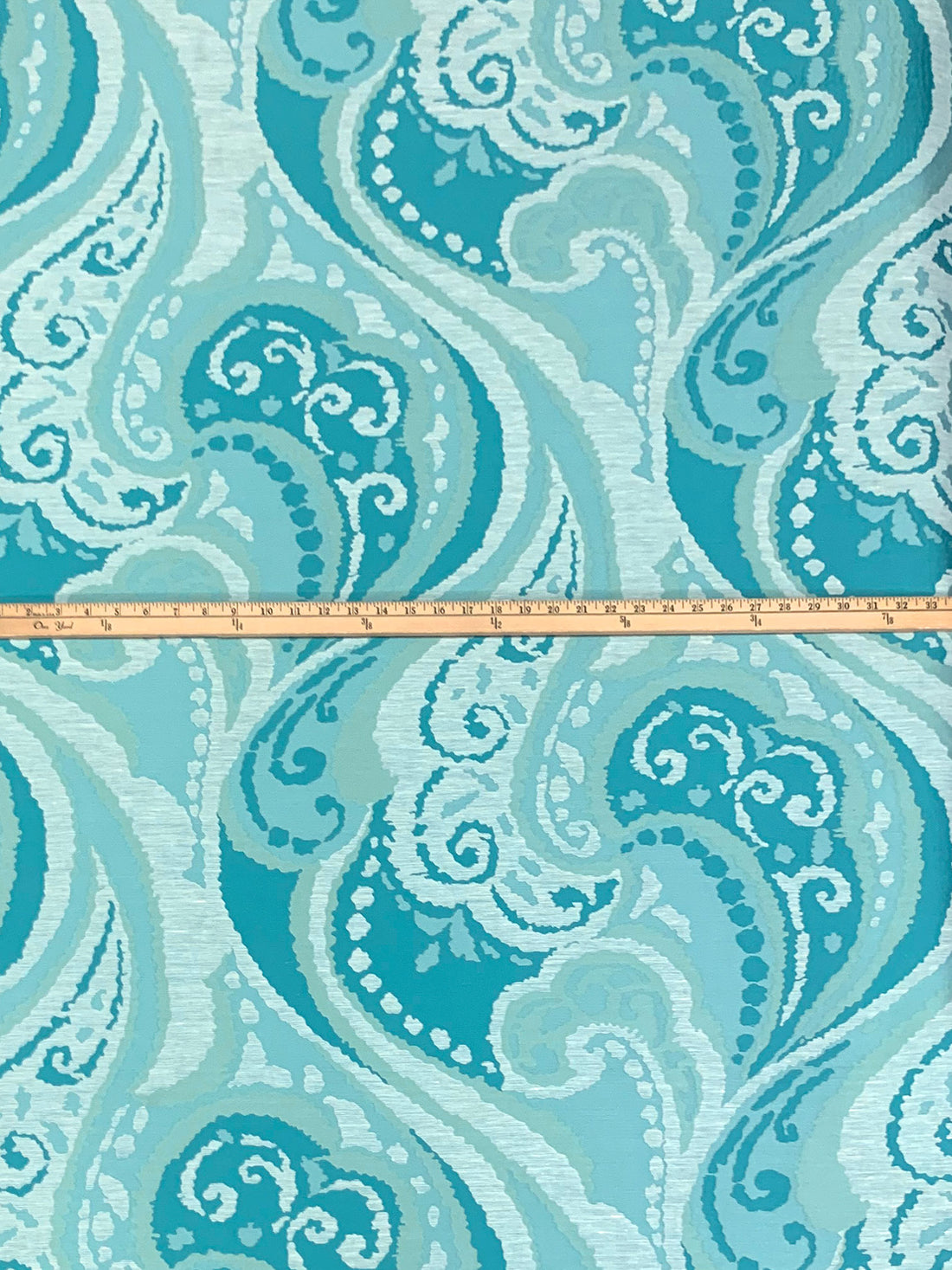 Aegean Sea/Bayside Green/White 100% Polyester Ornate Abstract Weave Jacquard Home Decor Woven 60W