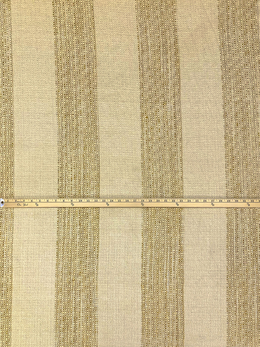 Soft Tan/Golden Oak 100% Silk Vertical Stripe Basketweave Suiting 56W