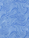 Cool Blue/White 100% Polyester Crashing Waves Print Poplin 60W