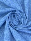 Cool Blue/White 100% Polyester Crashing Waves Print Poplin 60W
