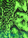 Scream Green/Black Polyester/Spandex Animal Foil Print Activewear Knit - Elite Sportswear - 56W