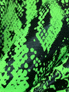 Scream Green/Black Polyester/Spandex Animal Foil Print Activewear Knit - Elite Sportswear - 56W