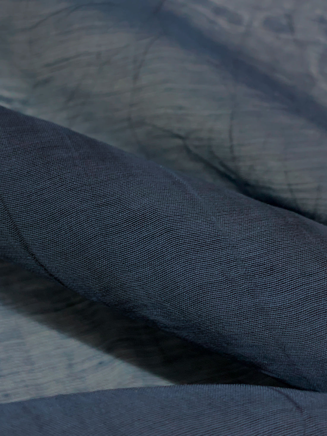 Deep Marine Blue 100% Polyester Sheer Novelty Woven 60W
