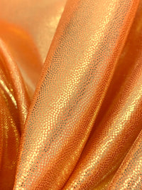 Carrot/Gold Polyester/Spandex Iridescent Shimmer Foil Print Activewear Knit - Elite Sportswear - 56W