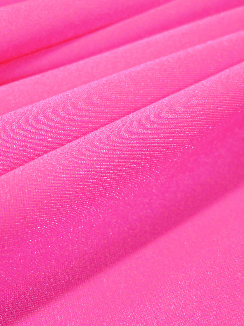 Neon Watermelon Pink Polyester/Spandex Shiny Activewear Knit - Elite Sportswear - 58W