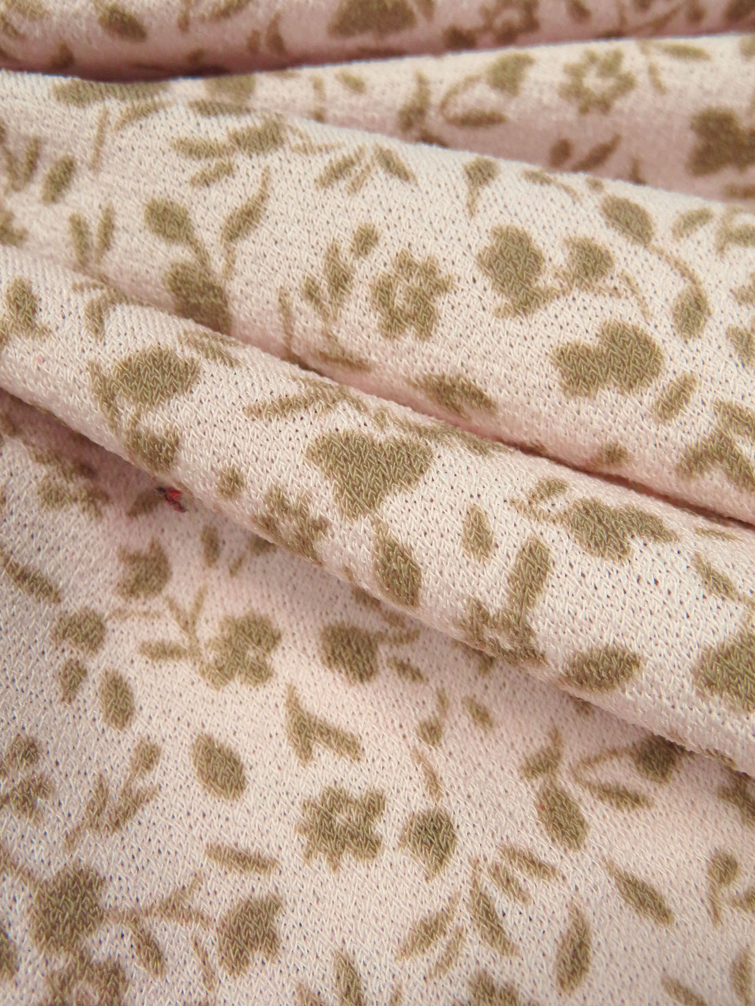 Dust Storm Pink/Chamoisee Brown Polyester/Lycra Ditsy Floral Print Crepe Knit 56W