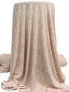 Dust Storm Pink/Chamoisee Brown Polyester/Lycra Ditsy Floral Print Crepe Knit 56W
