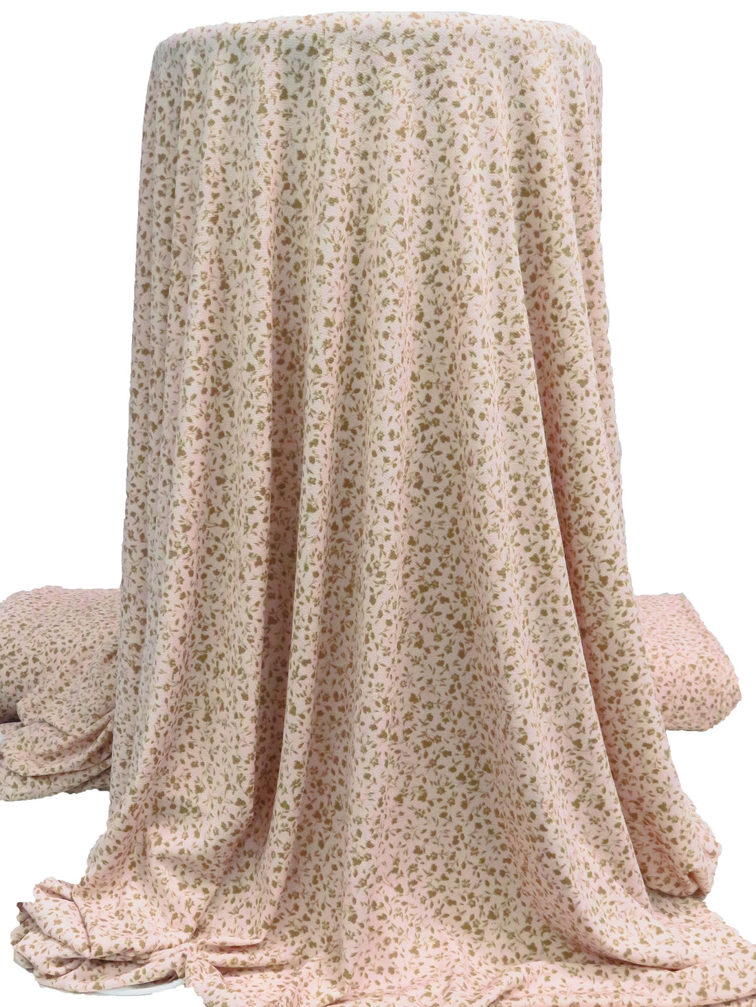 Dust Storm Pink/Chamoisee Brown Polyester/Lycra Ditsy Floral Print Crepe Knit 56W
