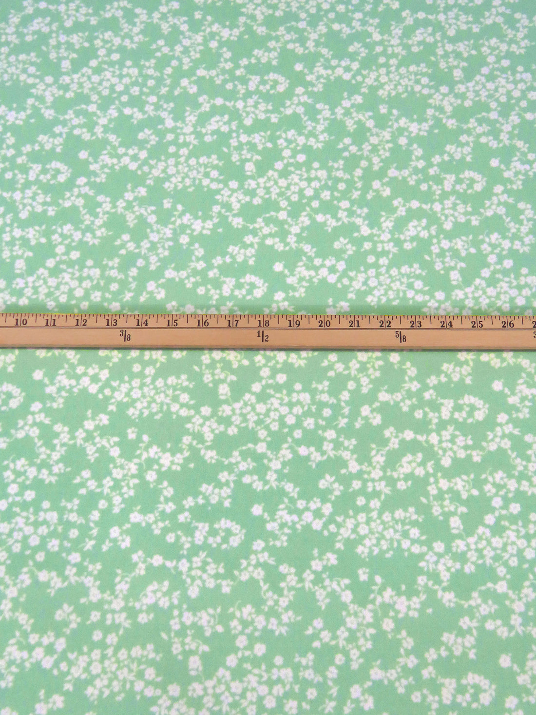 Celadon/White Polyester/Lycra Silhouette Floral Print Crepe Knit 56W