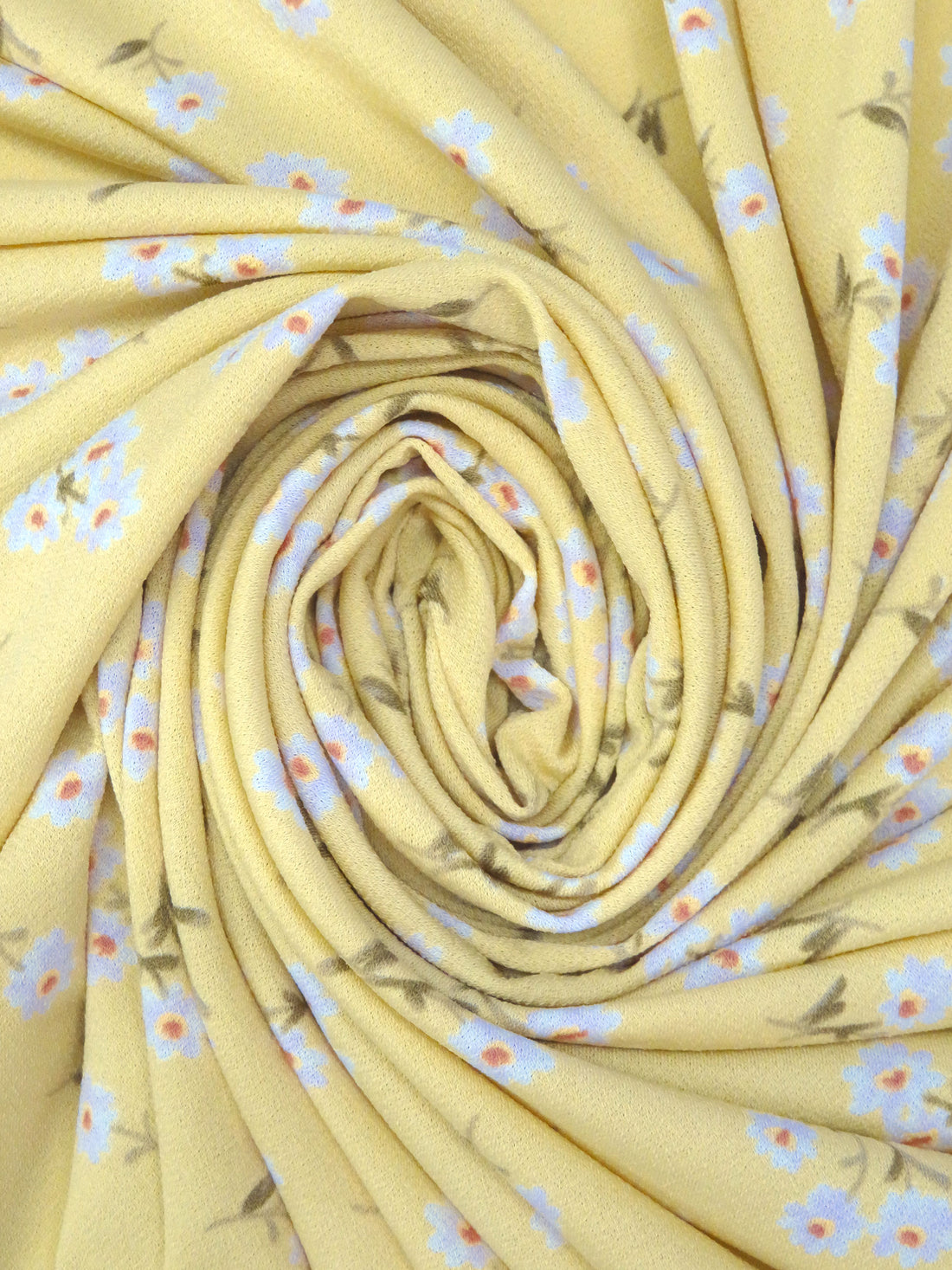 Flax/White/Muted Olive/Multi Polyester/Lycra Floral Print Crepe Knit 56W