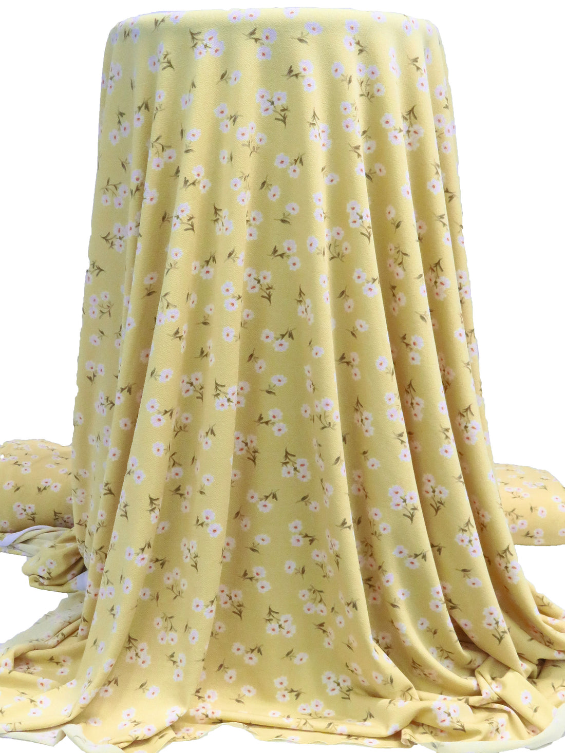 Flax/White/Muted Olive/Multi Polyester/Lycra Floral Print Crepe Knit 56W