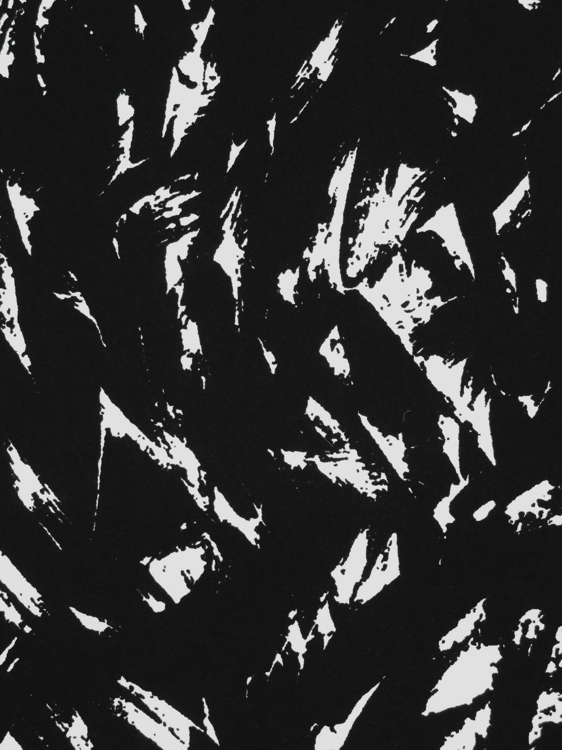 Black/Light Gray 100% Polyester Abstract Brushstroke Print Crepe Blouse Weight Woven 56W