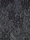 Lead Gray/Black Polyester/Cotton Floral Lace-Look Jacquard Double Knit - Famous Dress Designer - 60W