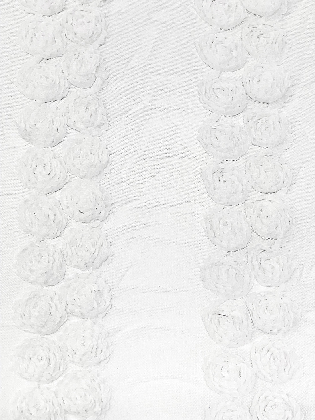 White 100% Nylon Embellished Rosettes Netting 52W