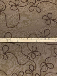 Bold Bark Brown 100% Polyester Embellished Loops Organza 106W