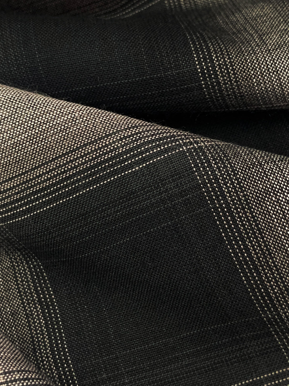 Black/Bone/Titanium 100% Rayon Gradient Plaid Flannel Shirting 58W