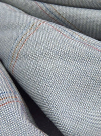 Pikes Peak Blue Gray/Red/Blue/Multi Silk/Wool/Nylon Plaid Weave Suiting 75W