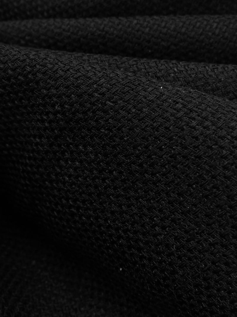 Black Polyester/Nylon Basketweave Suiting 58W