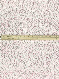 Off-White/Persian Red/Cameo Pink 100% Polyester Wavy Dashes Print Crepe Blouse Weight Woven 55W